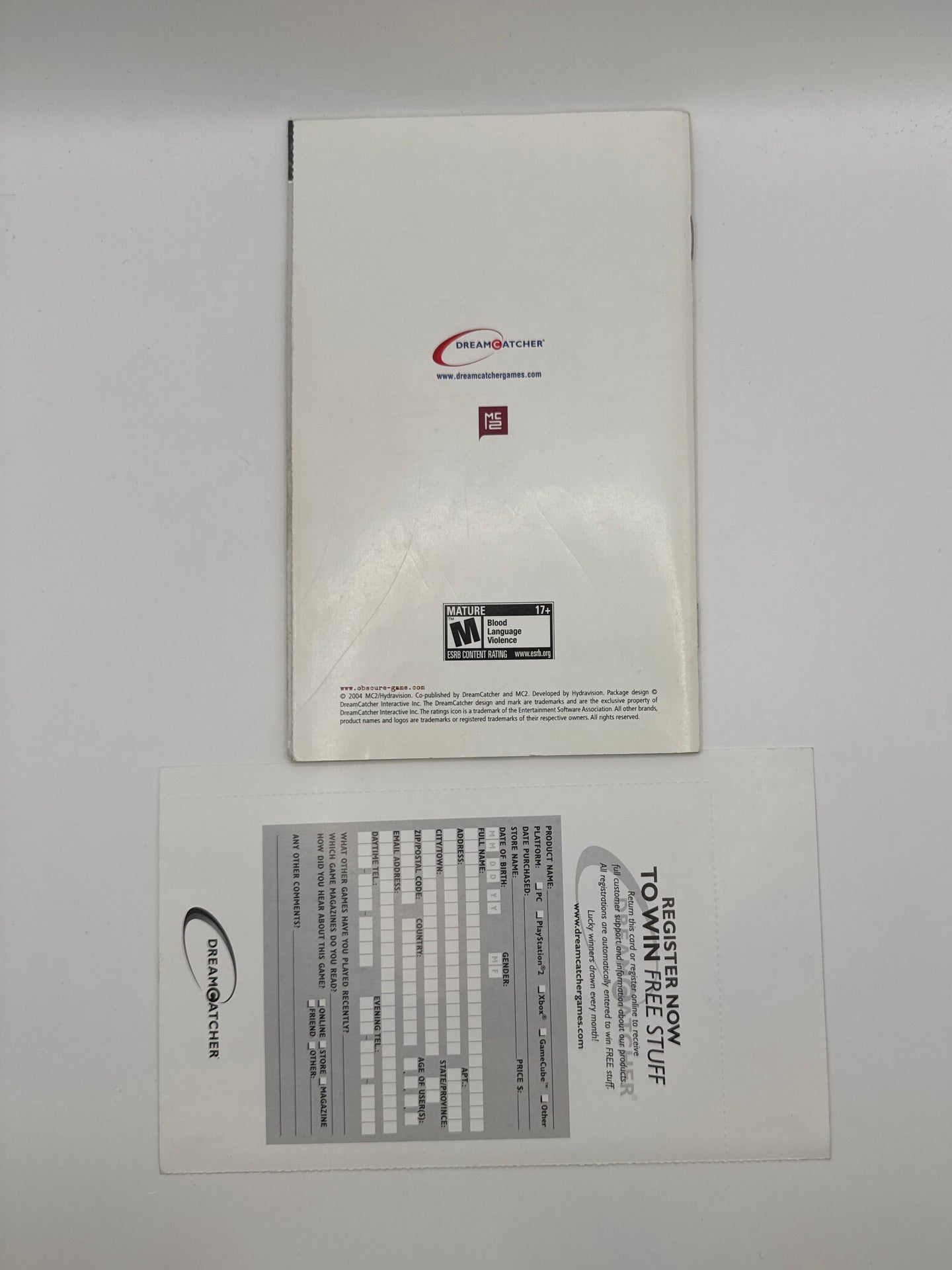 Obscure CL01 (CIB) PlayStation 2