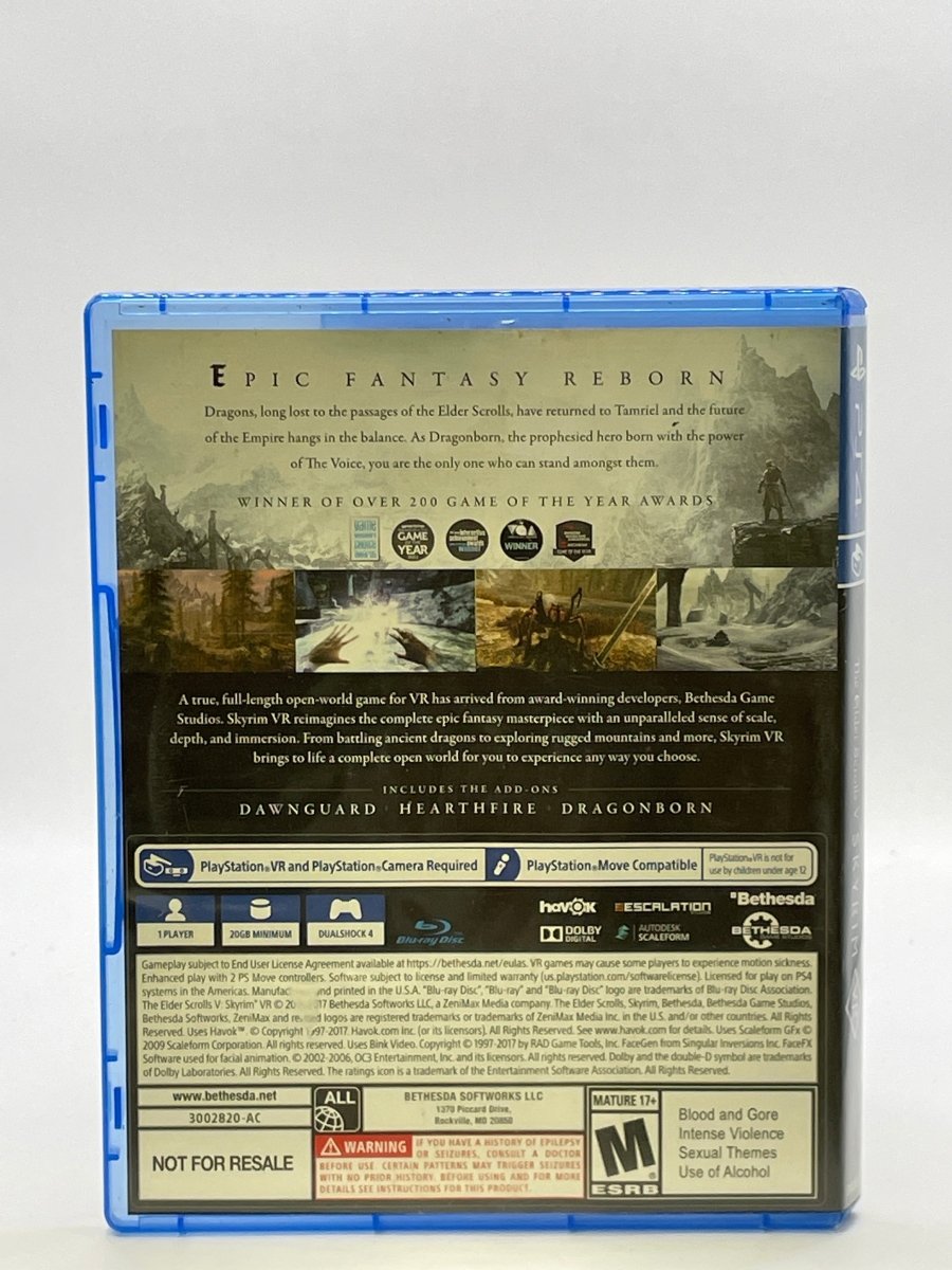 Elder Scrolls V: Skyrim VR CL01 (CIB) PlayStation 4