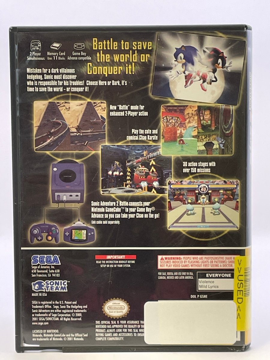 Sonic Adventure 2 Battle [Player's Choice] CL01 (Missing Manual) Gamecube