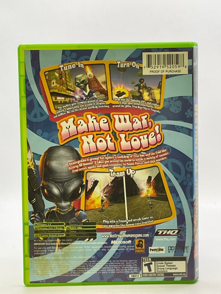 Destroy All Humans 2 CL01 (Missing Manual) Original Xbox