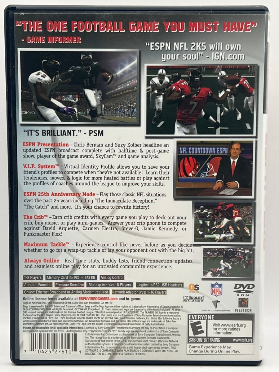 ESPN NFL 2K5 CL02 (CIB) PlayStation 2