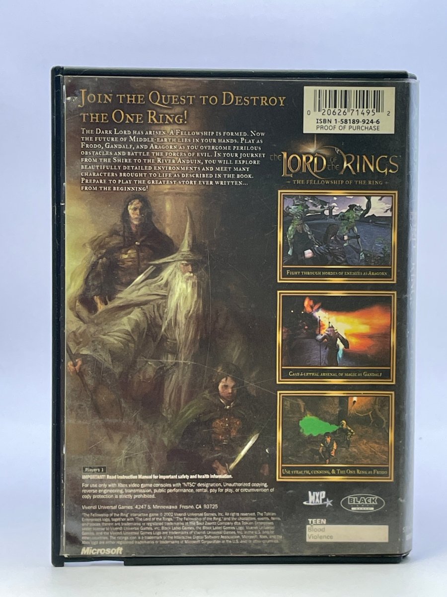 Lord of the Rings Fellowship of the Ring CL01 (Missing Manual) Original Xbox