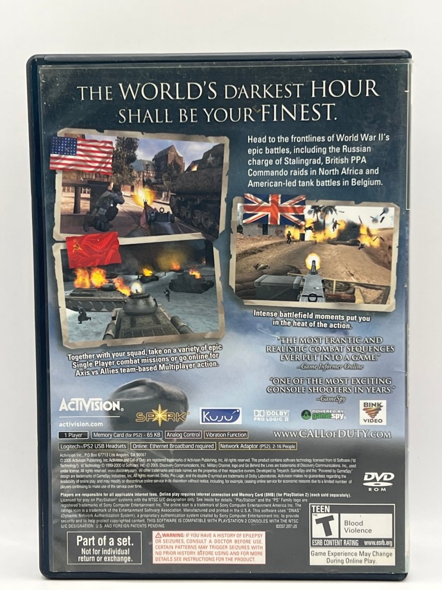 Call of Duty Finest Hour CL08 (CIB) PlayStation 2