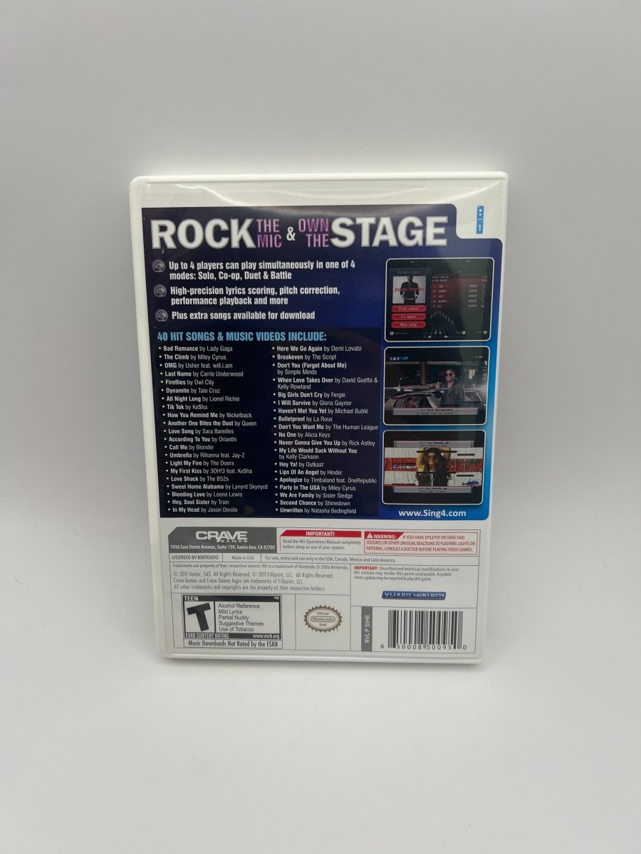 Sing 4: The Hits Edition CL02 (CIB) Nintendo Wii