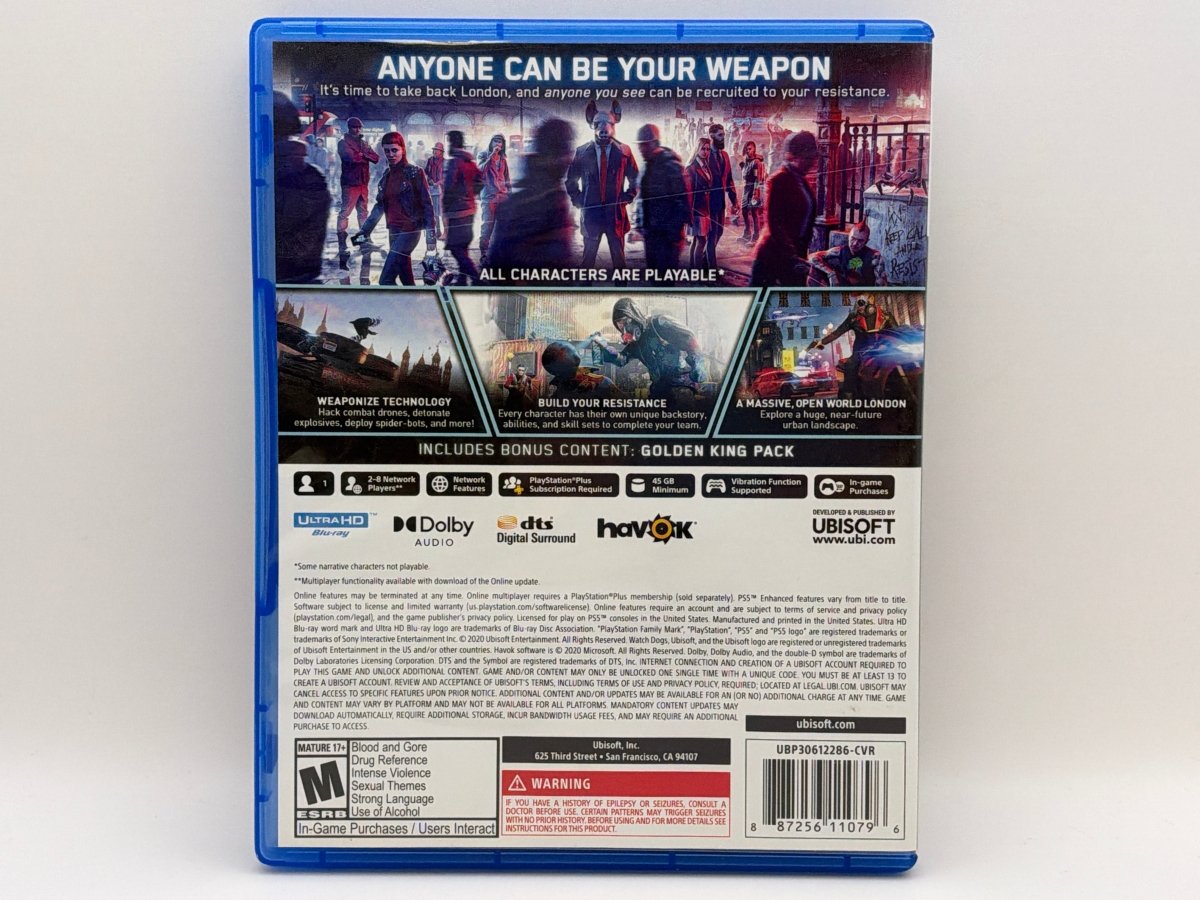 Watch Dogs: Legion CL01 (CIB) PlayStation 5