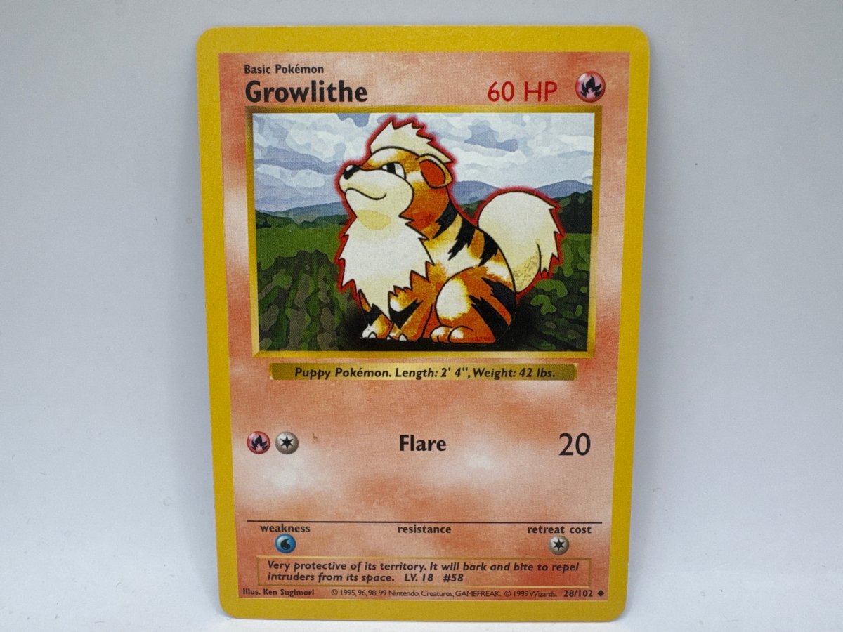 Growlithe Shadowless 028/102 (LP) CL01 Pokemon