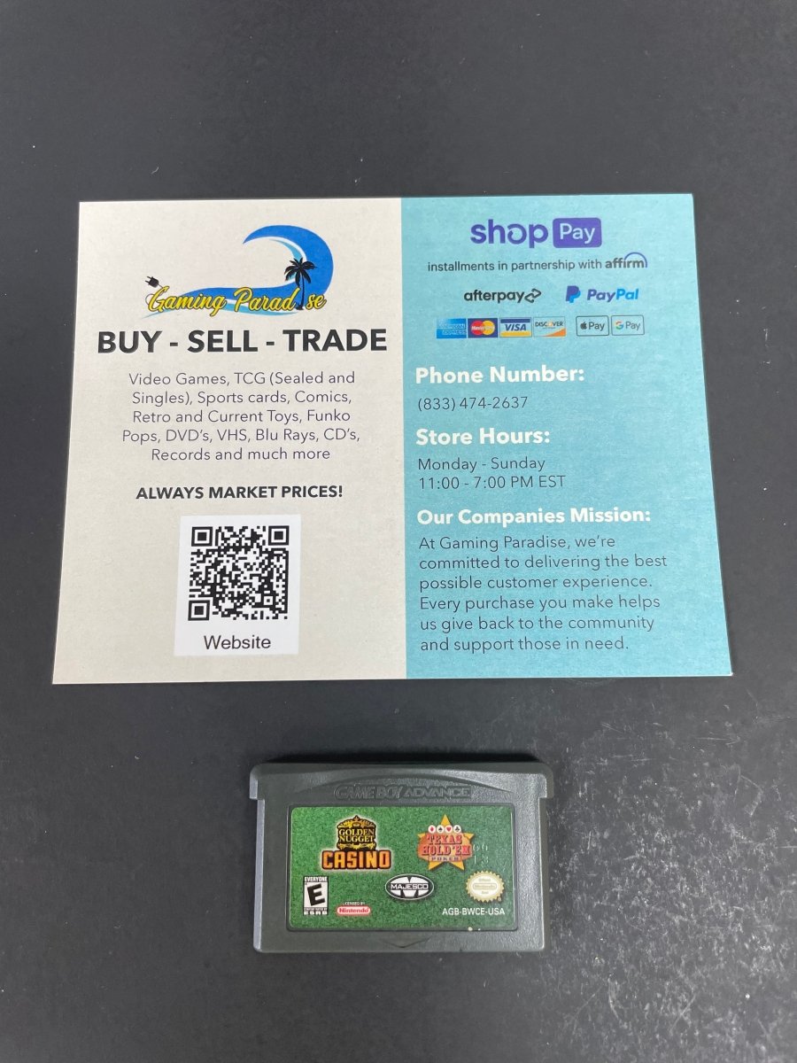Texas Hold ‘em Poker / Golden Nugget Casino Gameboy Advance CL 01