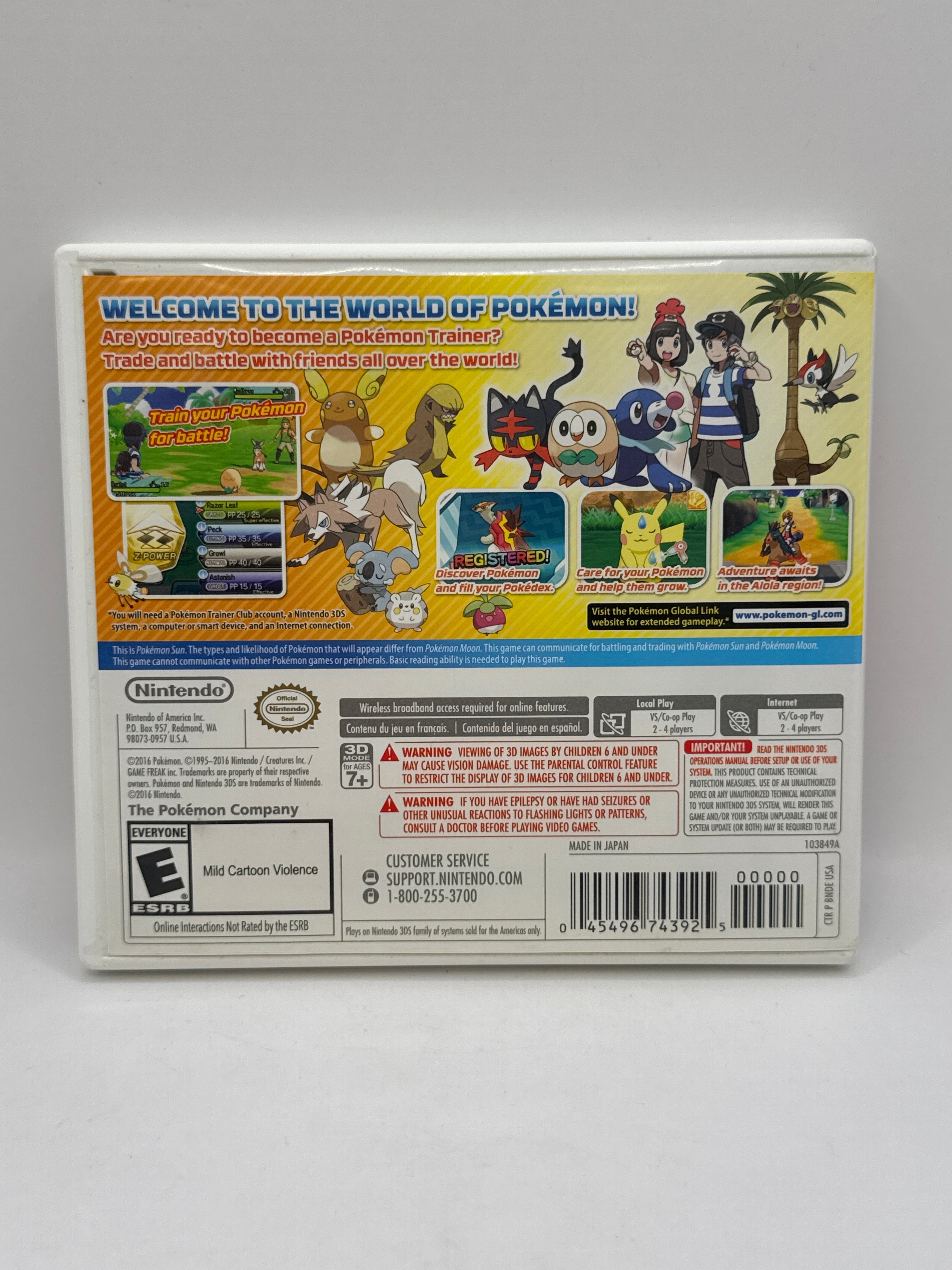 Pokemon Sun CL01 (CIB) Nintendo 3DS