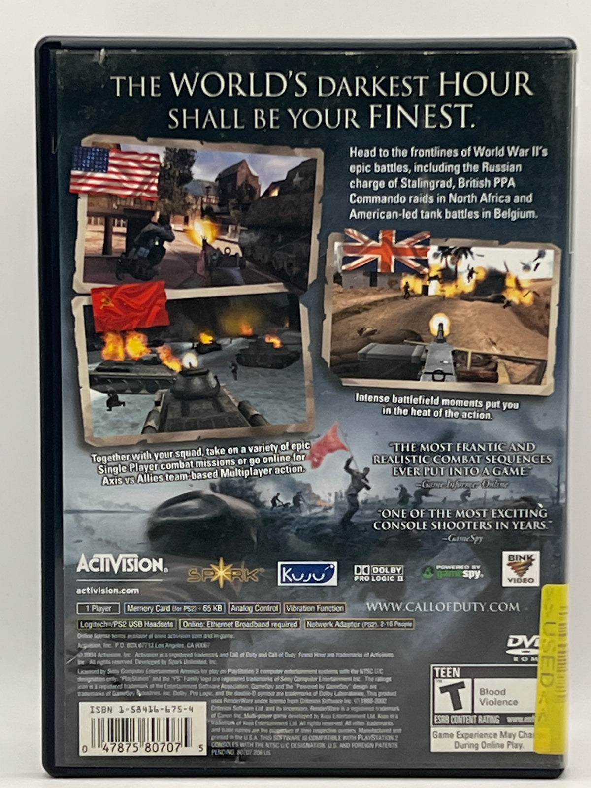 Call of Duty Finest Hour CL02 (CIB) PlayStation 2