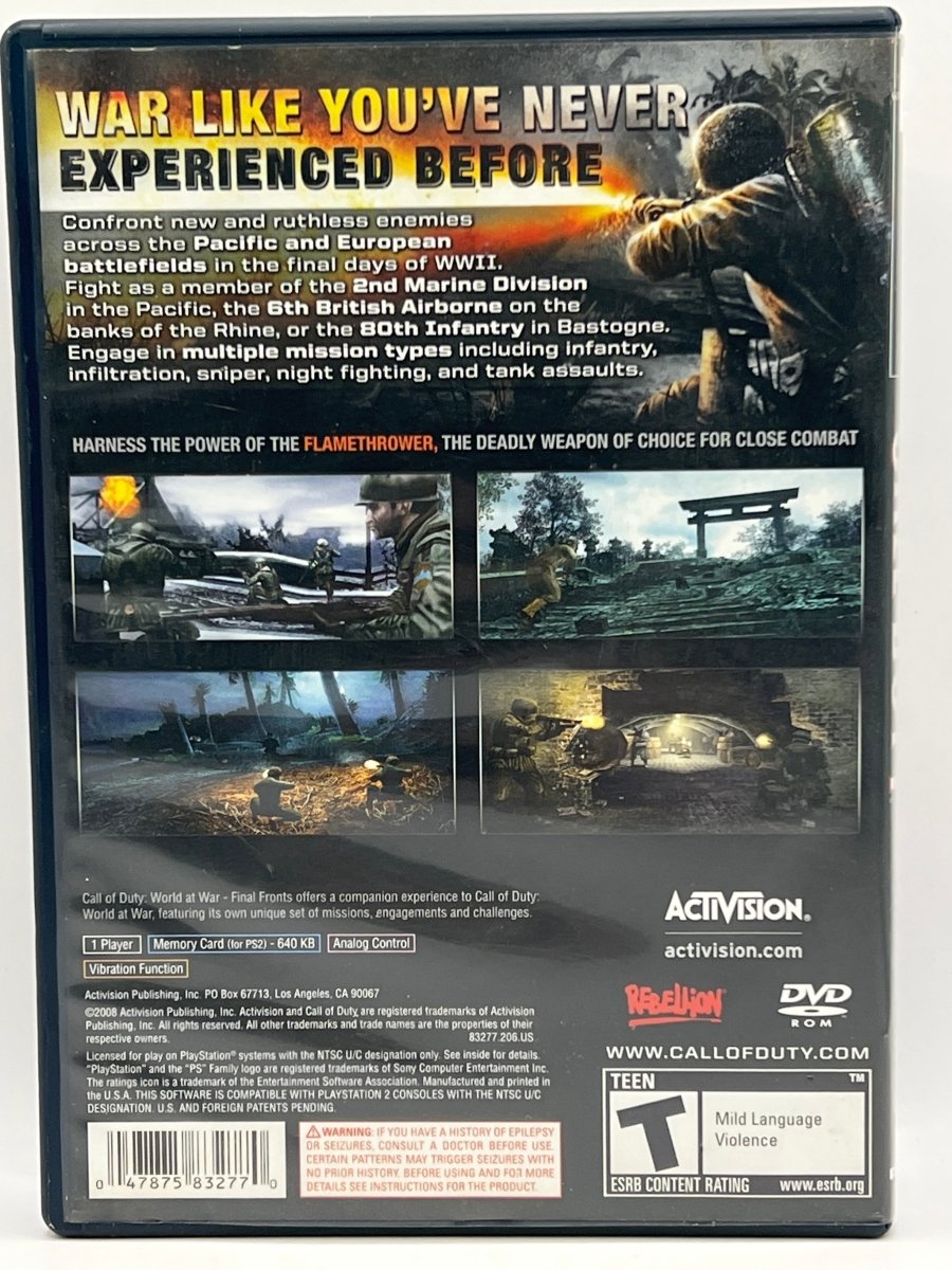 Call of Duty World at War Final Fronts CL01 (CIB) PlayStation 2