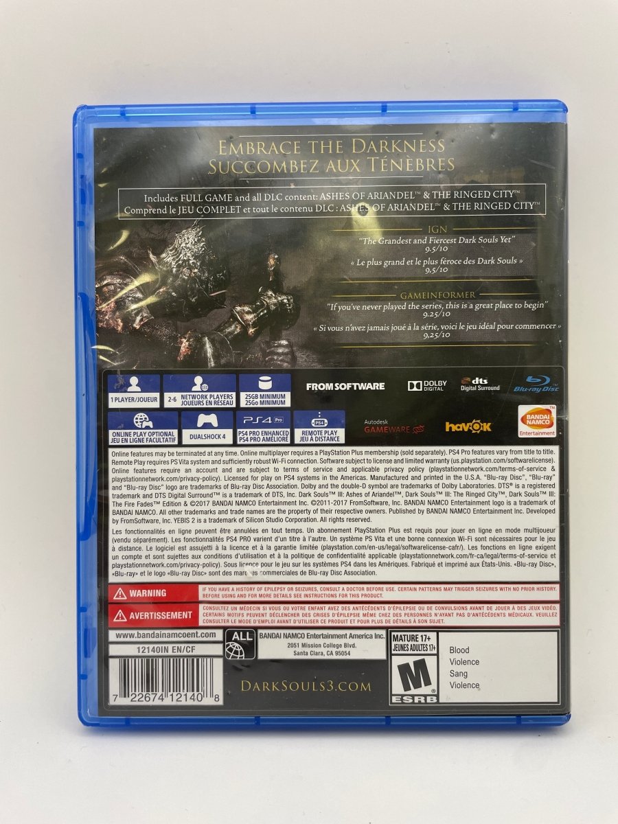 Dark Souls III: The Fire Fades Edition CL01 (CIB) PlayStation 4