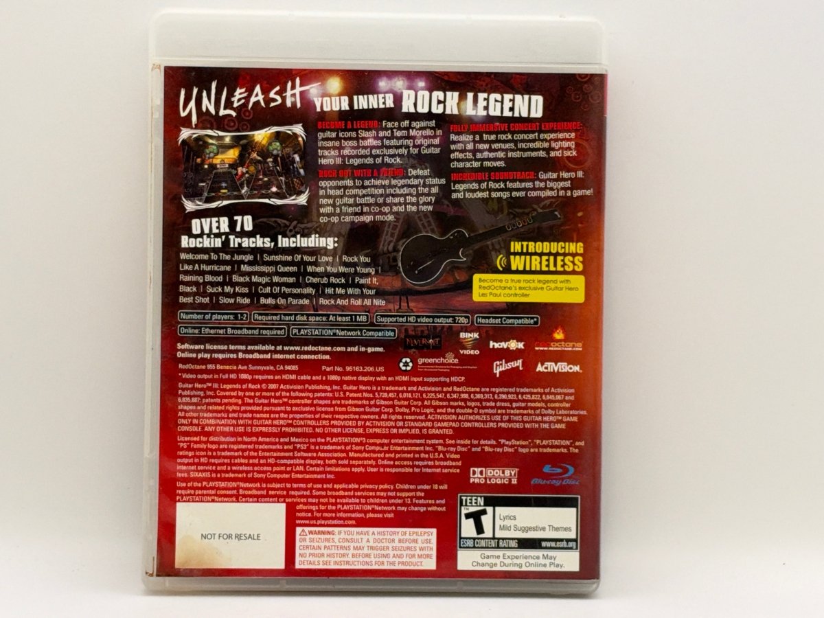 Guitar Hero III Legends of Rock CL01 (CIB) Playstation 3