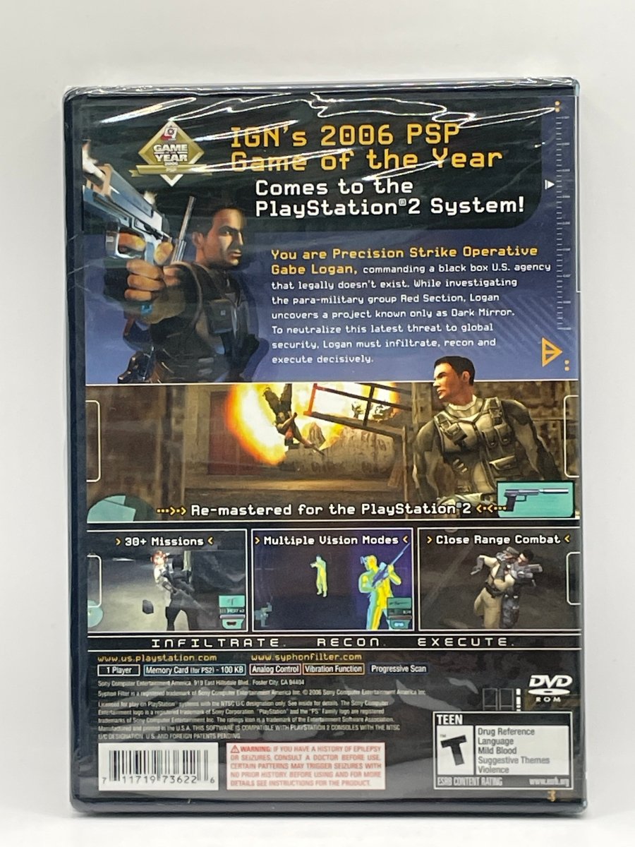 Syphon Filter Dark Mirror CL31 (NEW) PlayStation 2