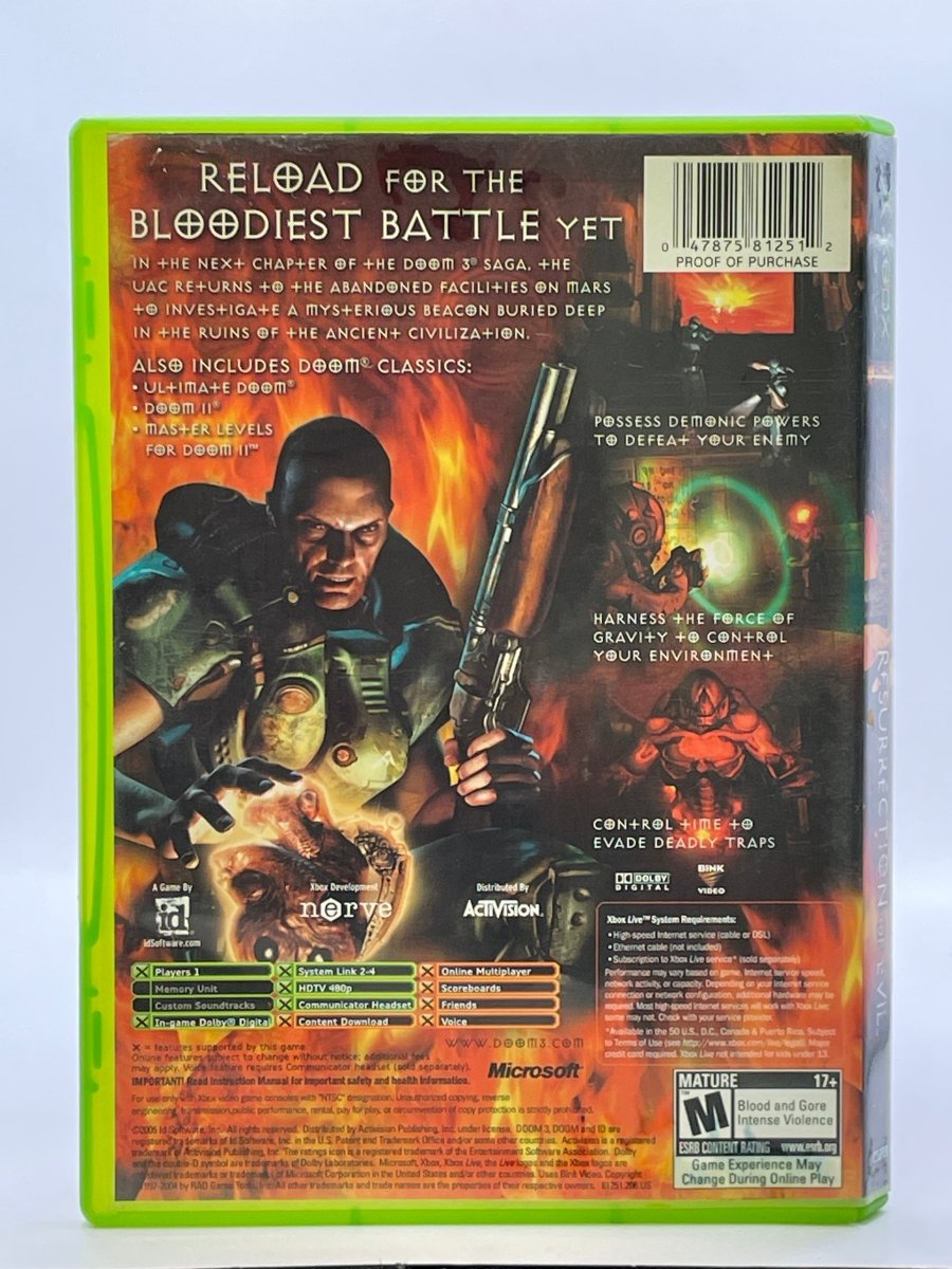 Doom 3: Resurrection of Evil CL01 (CIB) Original Xbox
