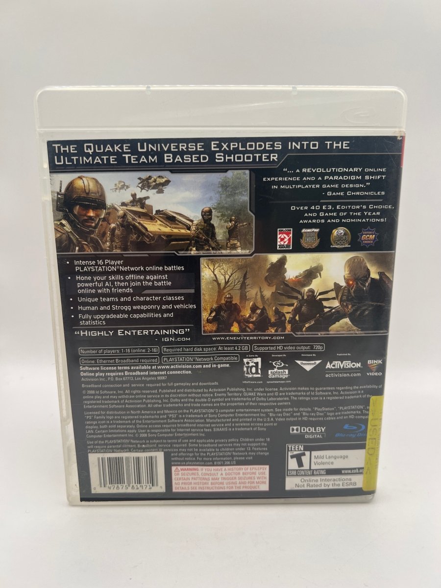 Enemy Territory Quake Wars CL01 (CIB) Playstation 3