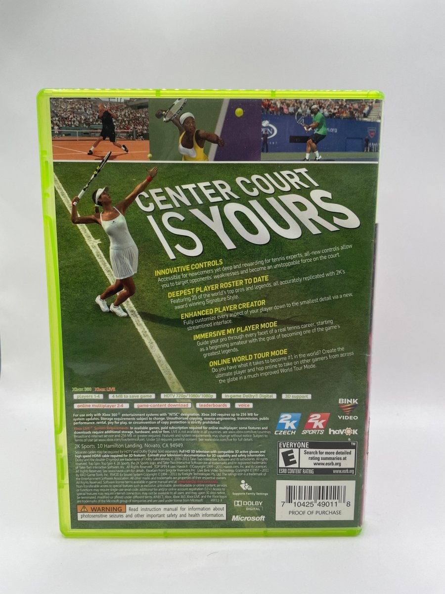 Top Spin 4 CL01 (CIB) Xbox 360