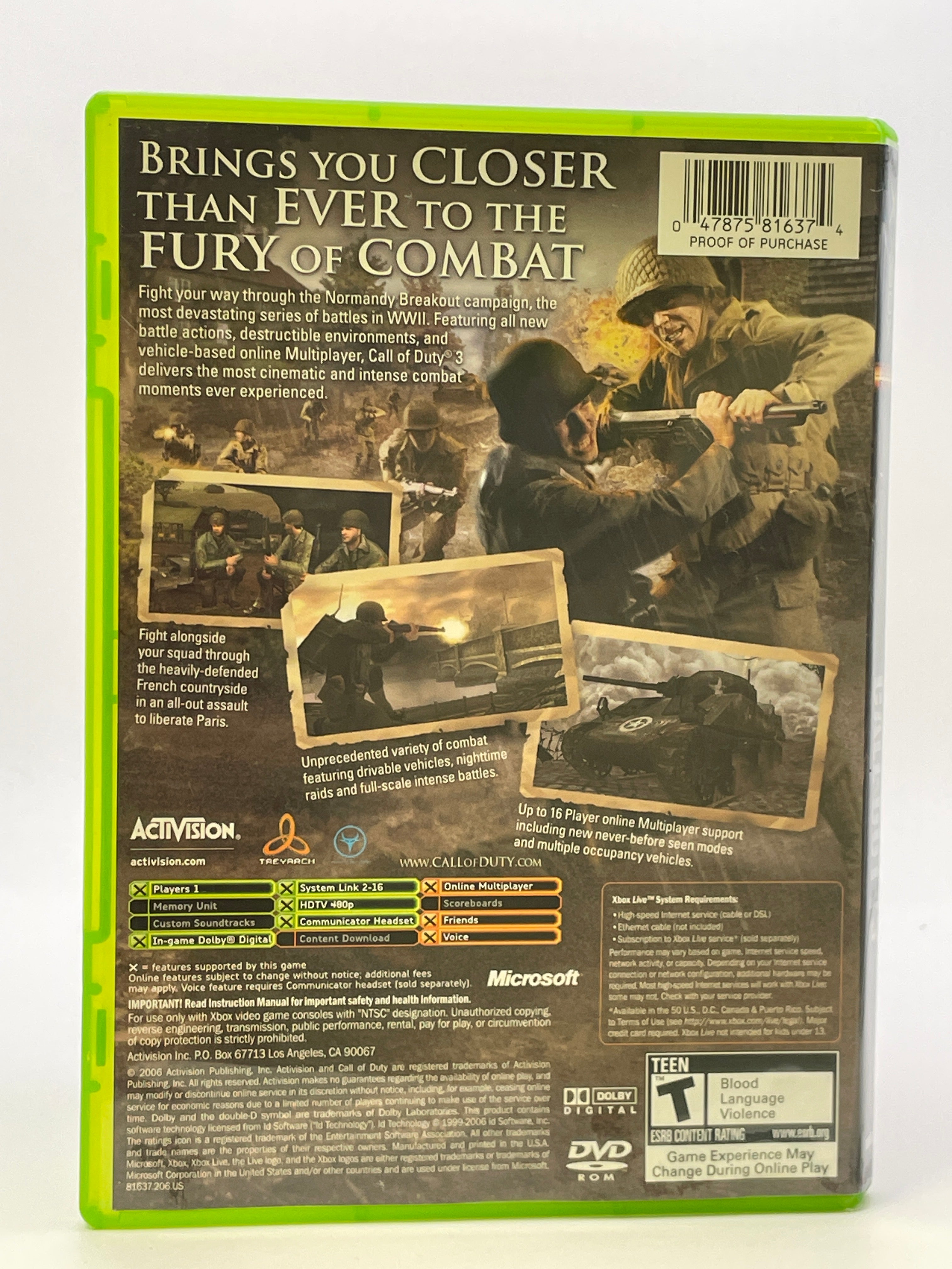 Call of Duty 3 CL02 (Missing Manual) Original Xbox