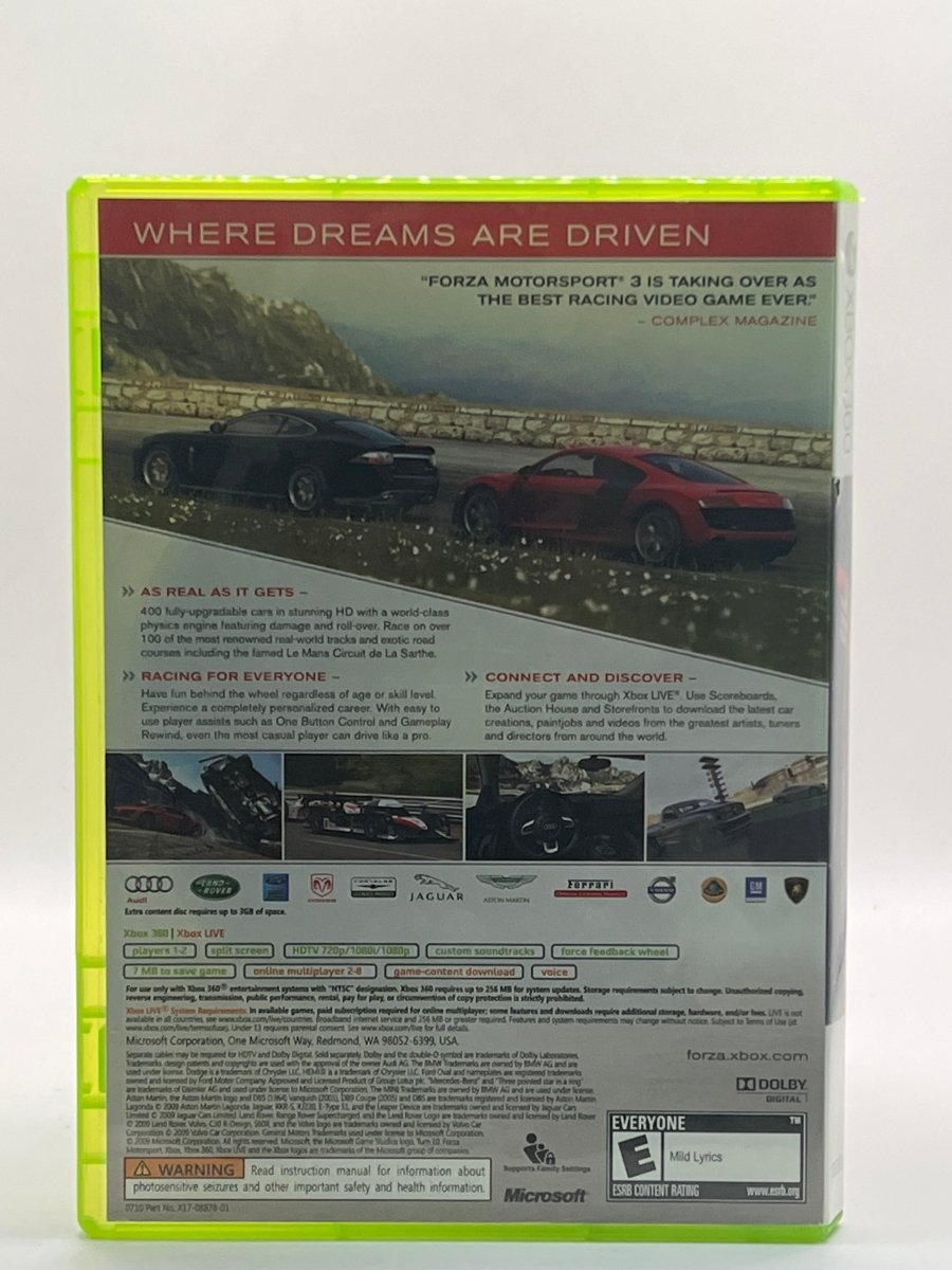 Forza Motorsport 3 CL01 (CIB) Xbox 360