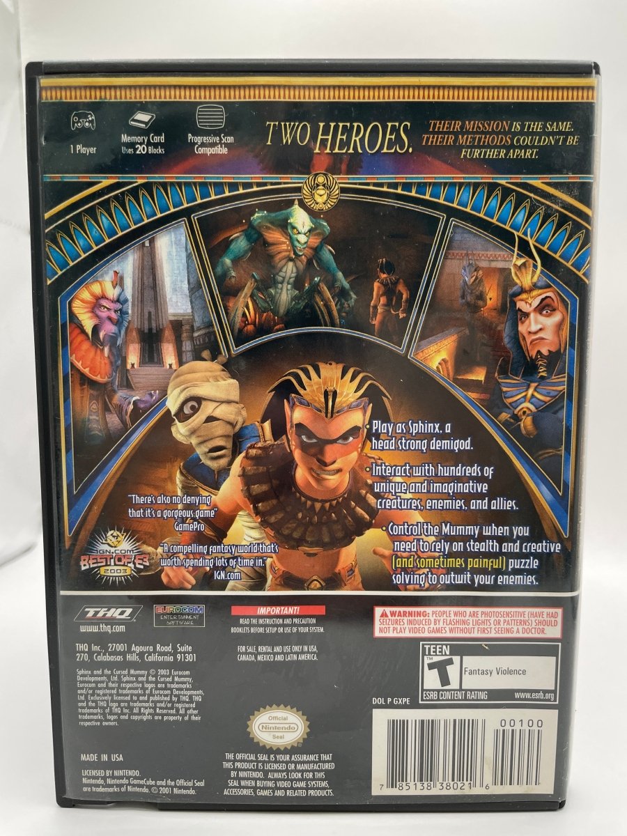 Sphinx and the Cursed Mummy CL01 (Missing Manual) Gamecube