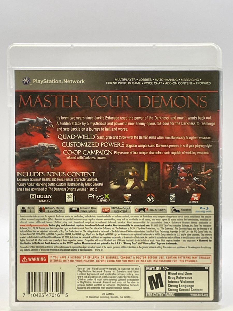 The Darkness II [Limited Edition] CL01 (Missing Manual) Playstation 3