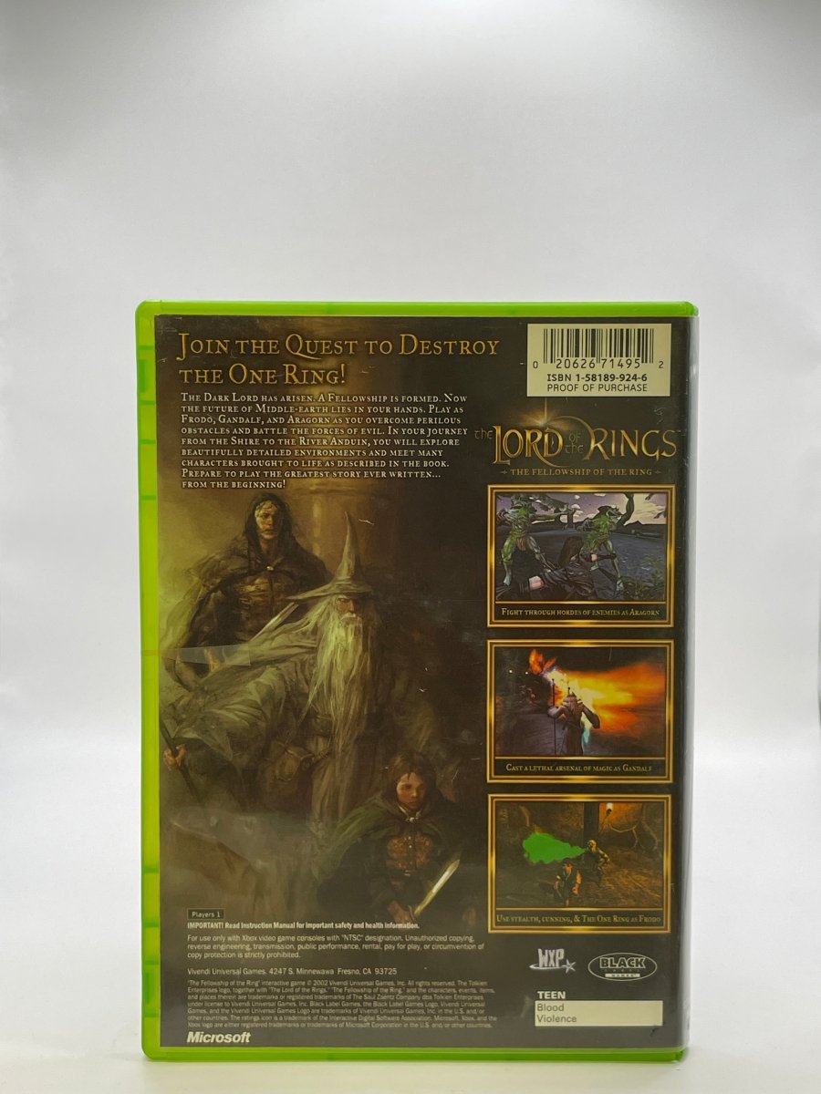 Lord of the Rings Fellowship of the Ring CL01 (CIB) Original Xbox