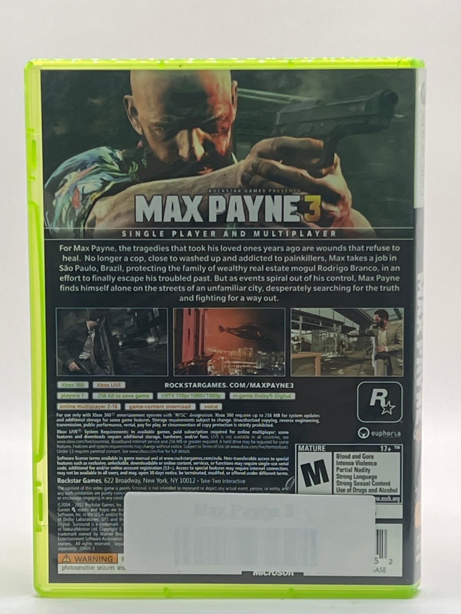 Max Payne 3 CL01 (Missing Manual) Xbox 360
