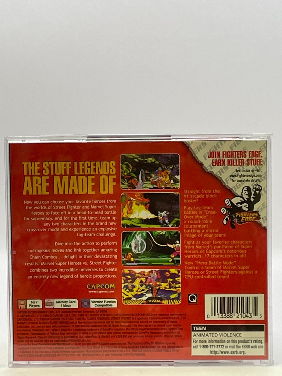 Marvel Super Heroes vs. Street Fighter CL01 (CIB) Playstation One