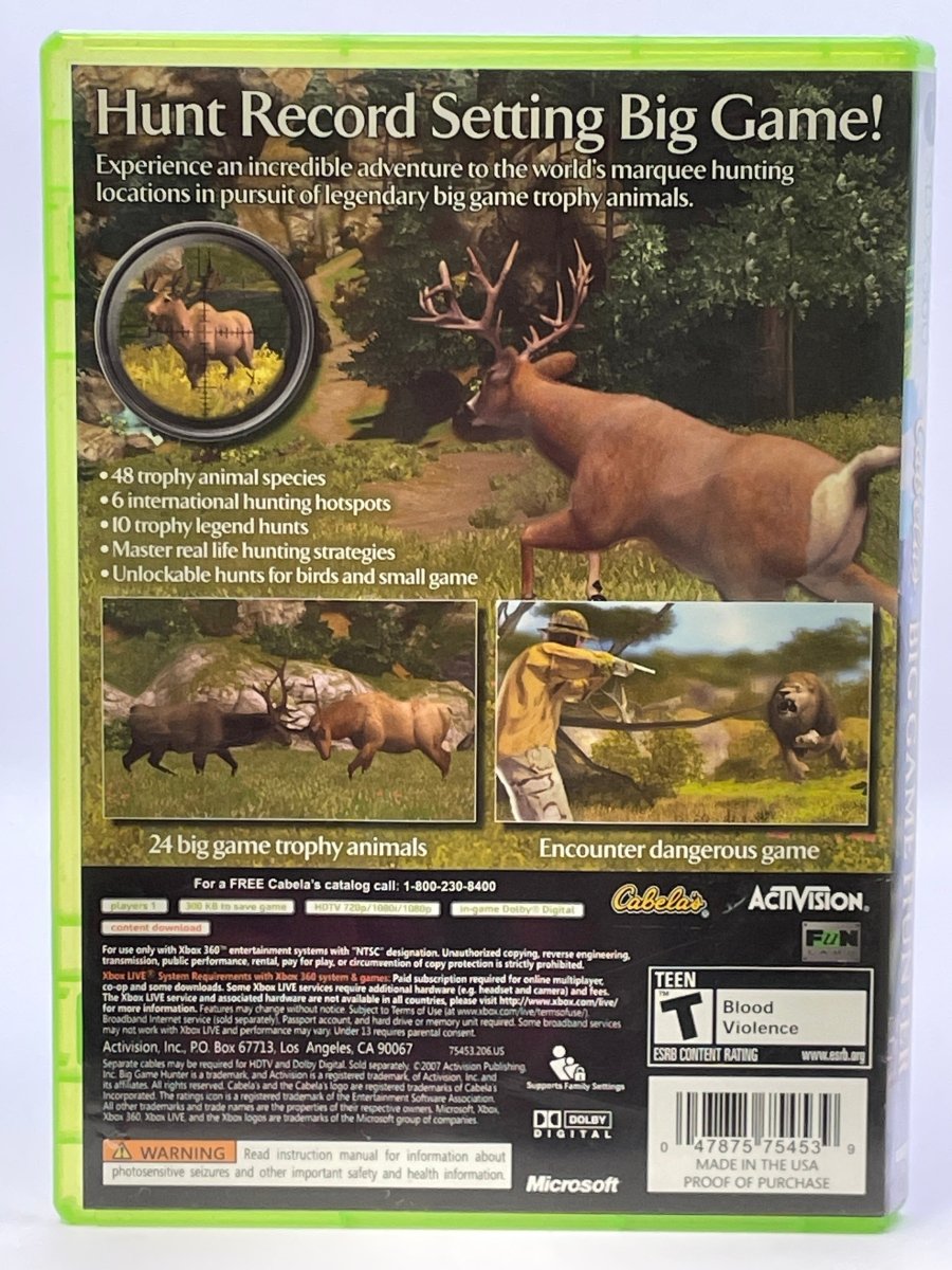 Cabela's Big Game Hunter 2008 CL01 (CIB) Xbox 360
