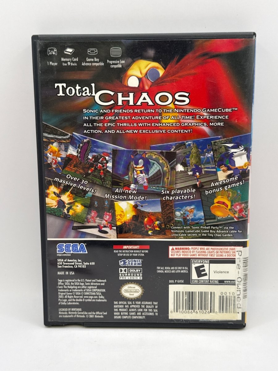 Sonic Adventure DX - Player’s Choice CL01 (CIB) Nintendo GameCube