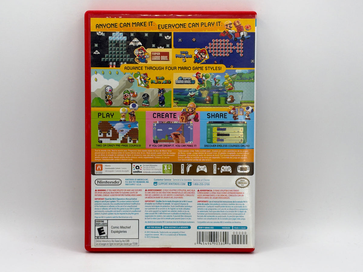 Super Mario Maker CL01 (CIB) Nintendo Wii U