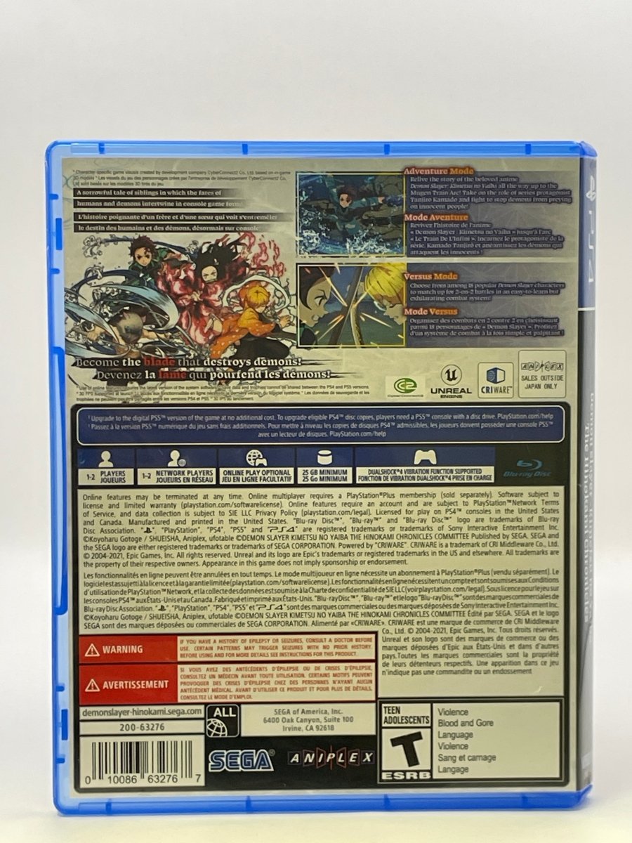 Demon Slayer: The Hinokami Chronicles CL01 (CIB) PlayStation 4