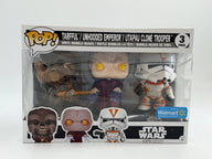 Star Wars: Tarfful and Unhooded Emperor and Utapau Clone Trooper - Walmart Exclusive Funko Pop