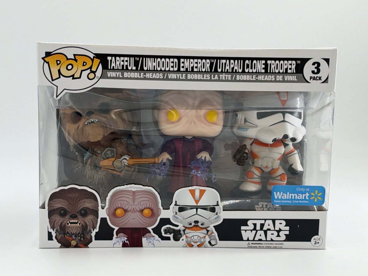 Star Wars: Tarfful and Unhooded Emperor and Utapau Clone Trooper - Walmart Exclusive Funko Pop