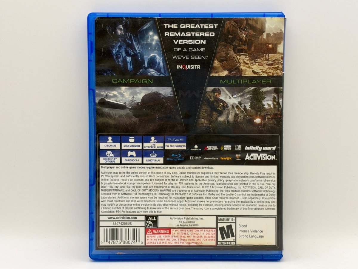 Call of Duty: Modern Warfare Remastered CL01 (CIB) PlayStation 4