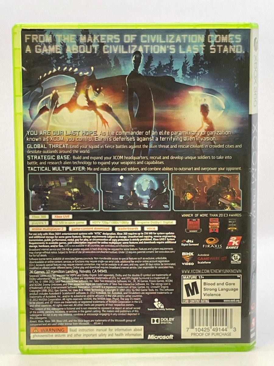 XCOM Enemy Unknown CL01 (CIB) Xbox 360