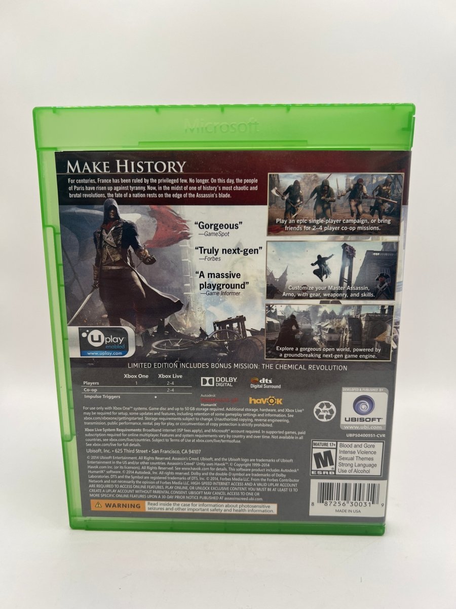 Assassin's Creed: Unity [Limited Edition] CL02 (CIB) Xbox One