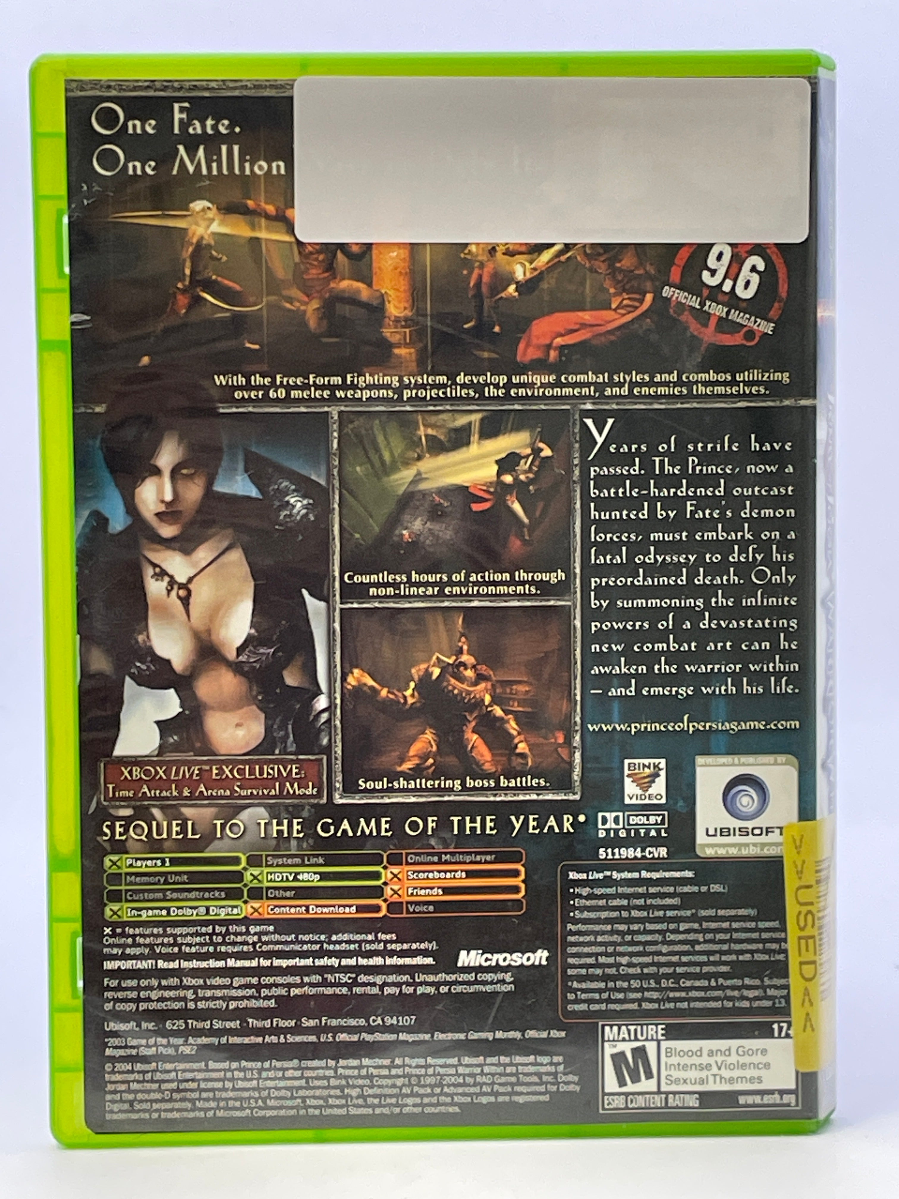 Prince of Persia Warrior Within CL01 (CIB) Original Xbox