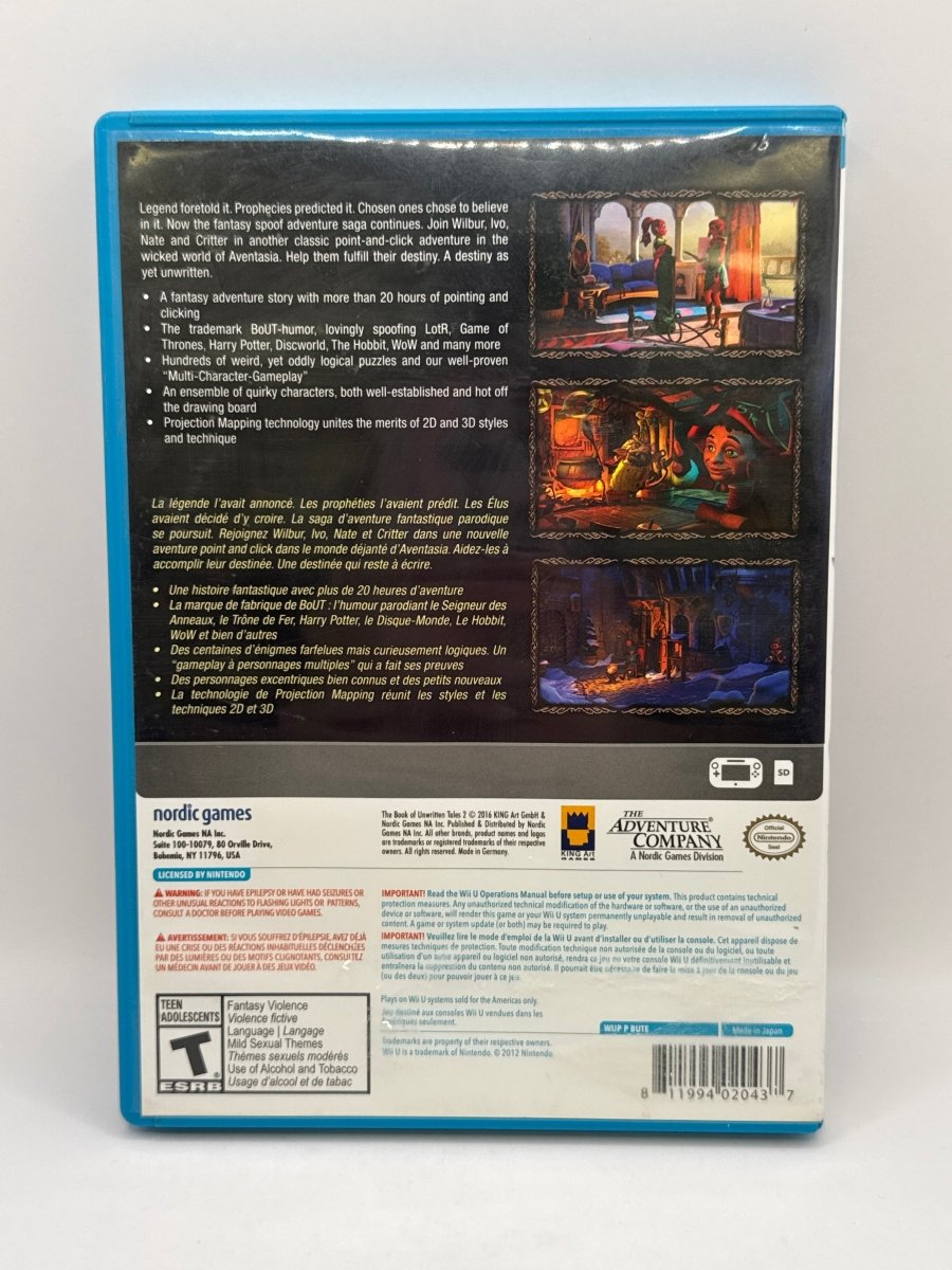 The Book of Unwritten Tales 2 CL01 (CIB) Nintendo Wii U