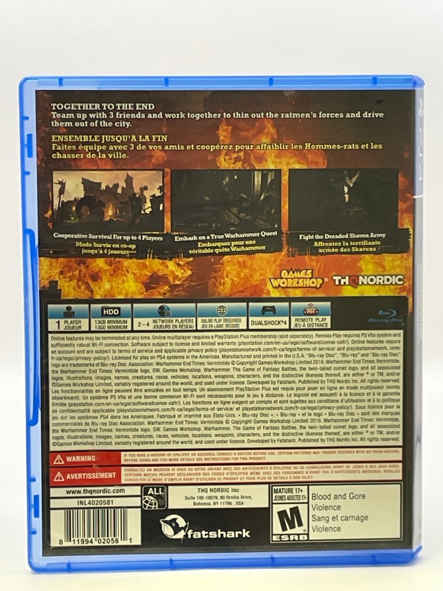Warhammer The End Times Vermintide CL01 (CIB) PlayStation 4