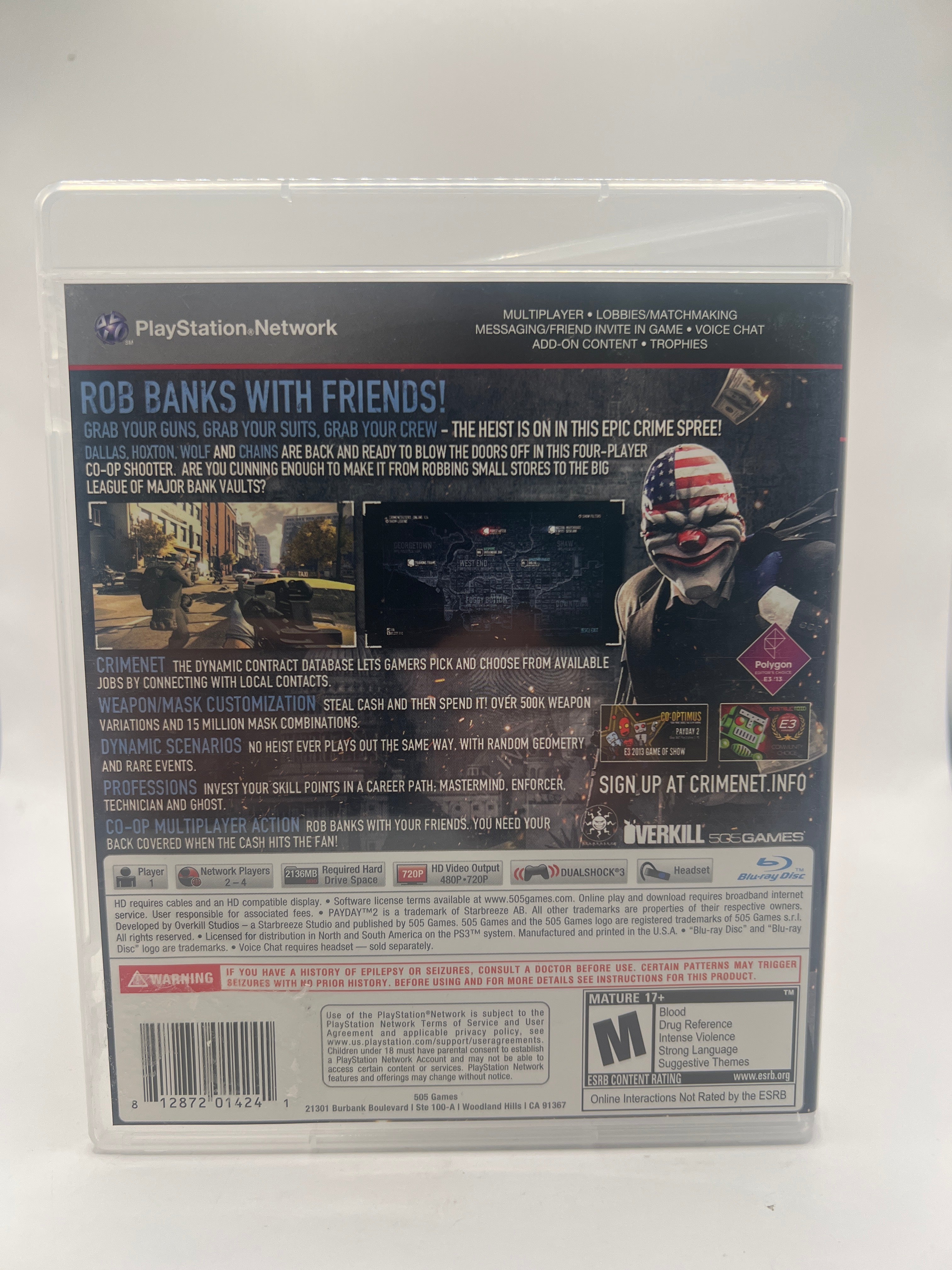 Payday 2 CL01 (CIB) Playstation 3