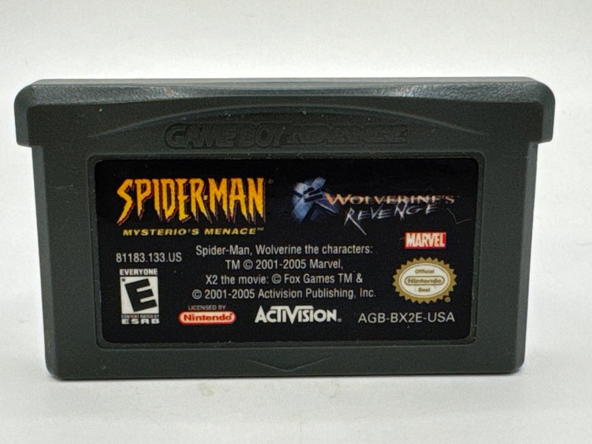 Spiderman Mysterio's Menace / X-2 Wolverines Revenge CL01 (Cart Only) Game Boy Advance