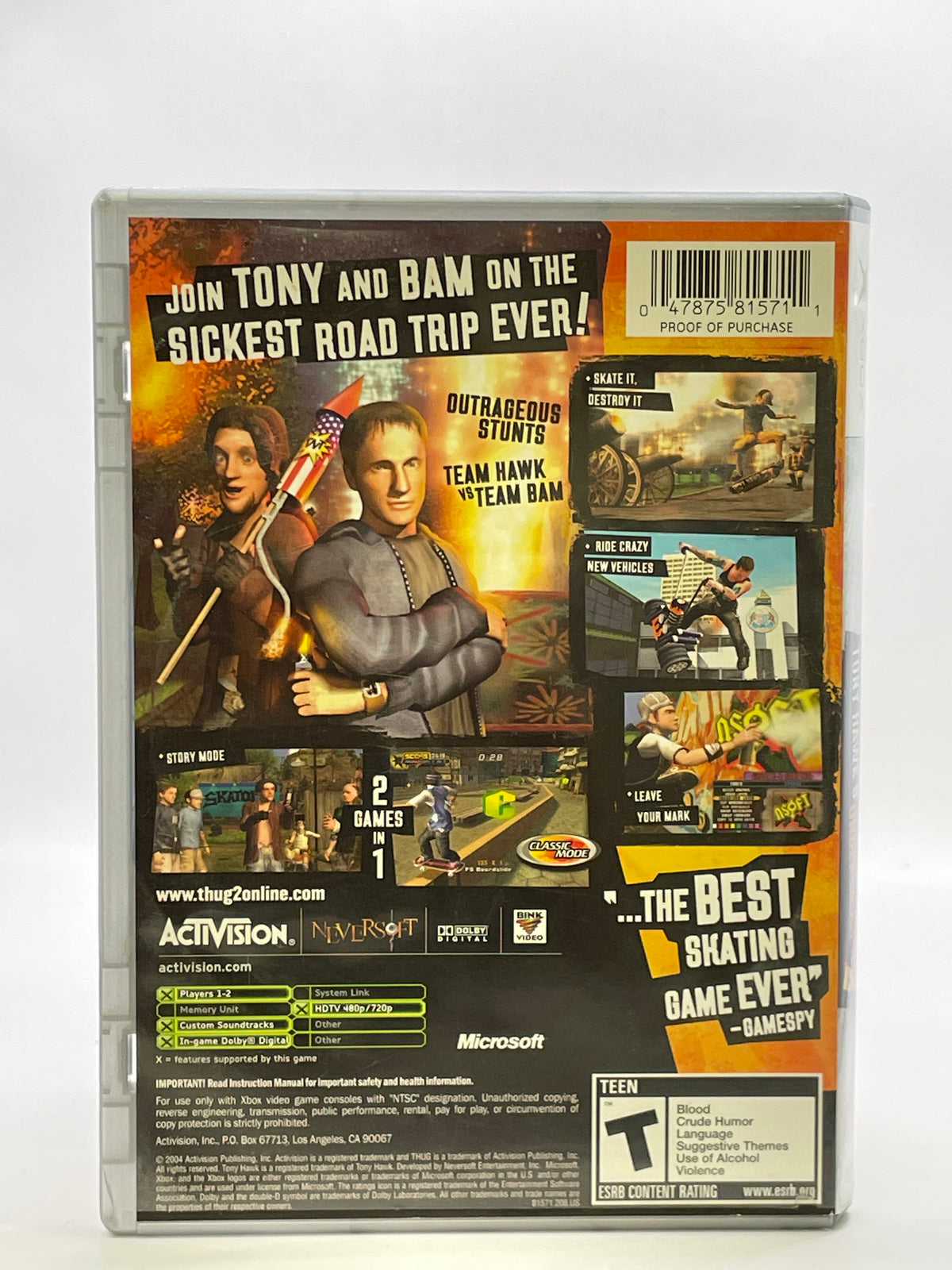 Tony Hawk Underground 2 [Platinum Hits] CL01 (CIB) Original Xbox
