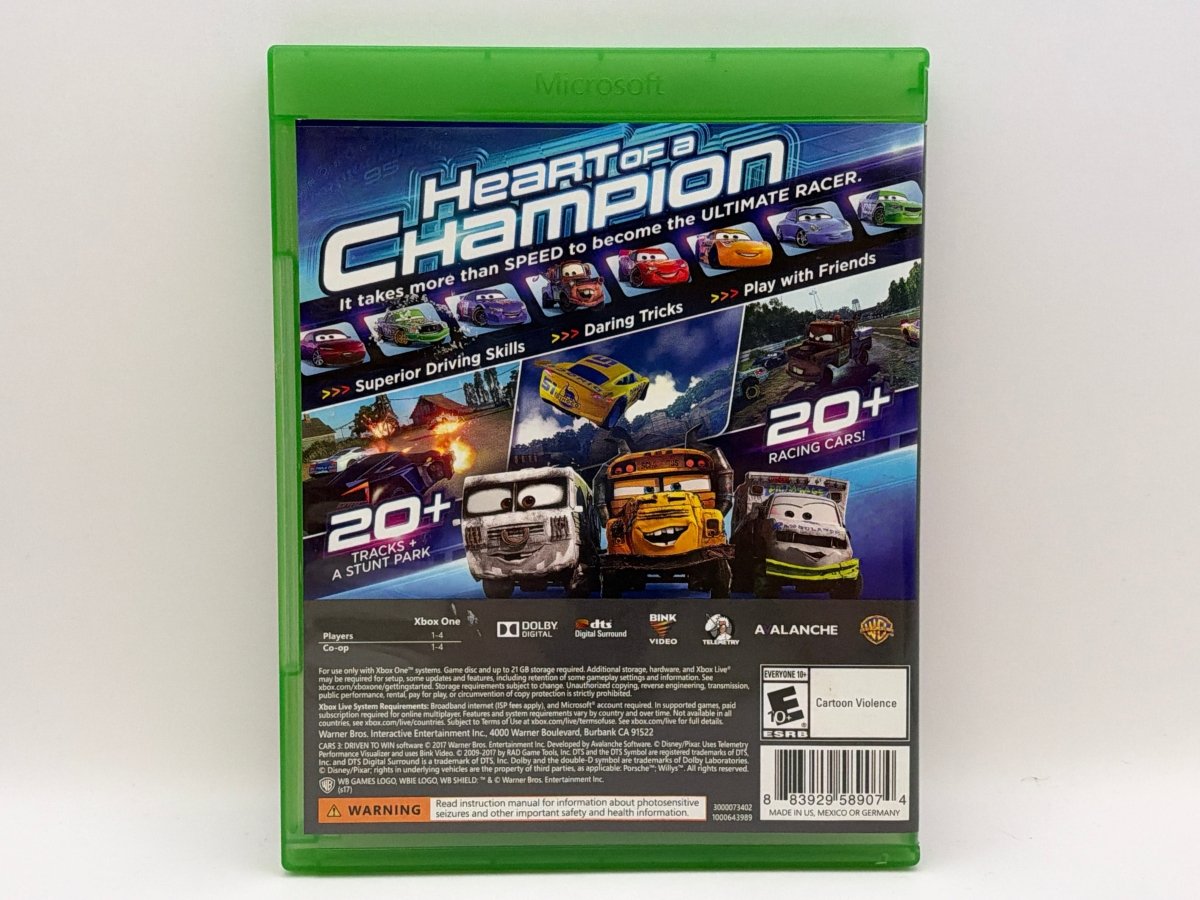 Cars 3 Driven to Win CL01 (CIB) Xbox One