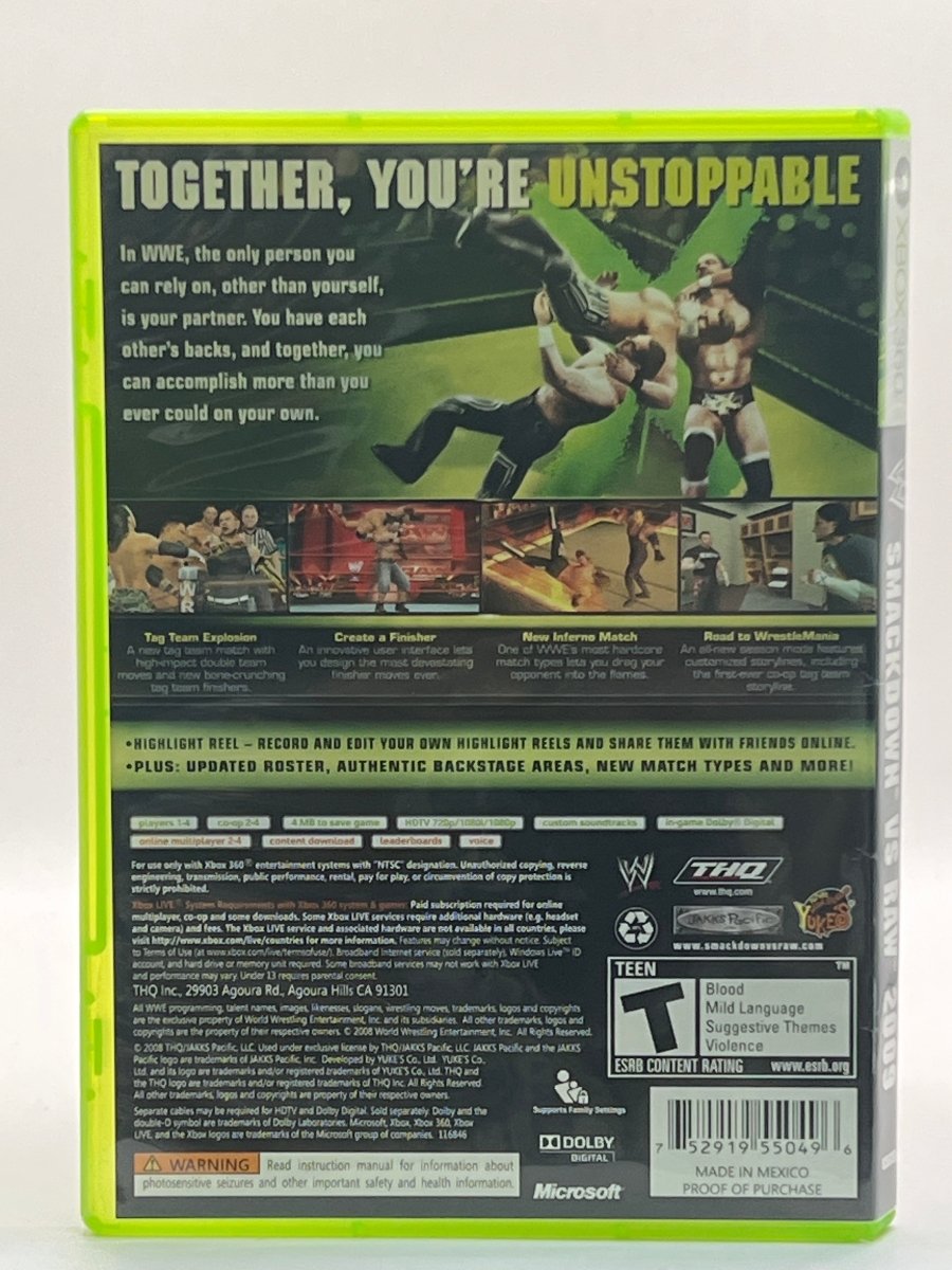 WWE Smackdown vs. Raw 2009 CL01 (CIB) Xbox 360