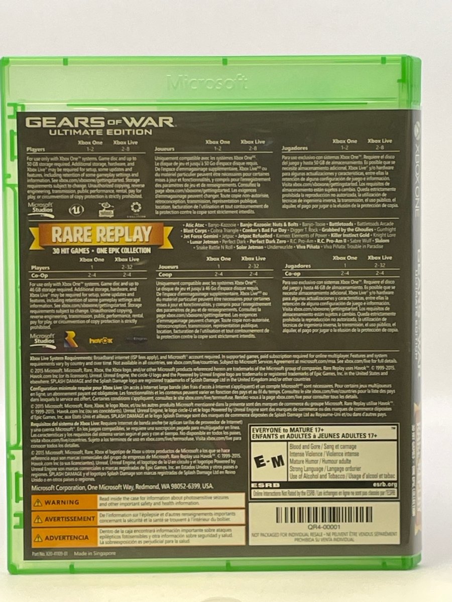Gears of War Ultimate Edition and Rare Replay CL01 (CIB) Xbox One