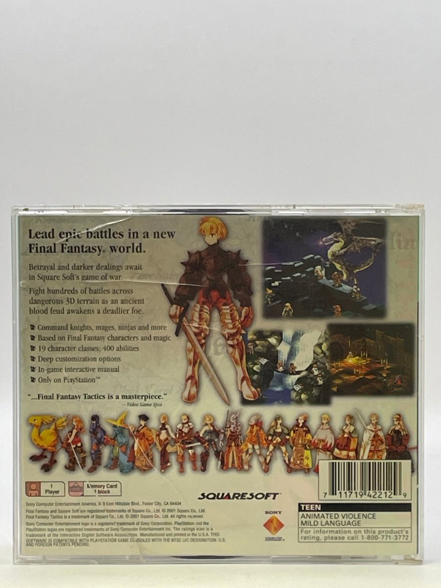 Final Fantasy Tactics [Greatest Hits] CL01 (Missing Manual) Playstation One