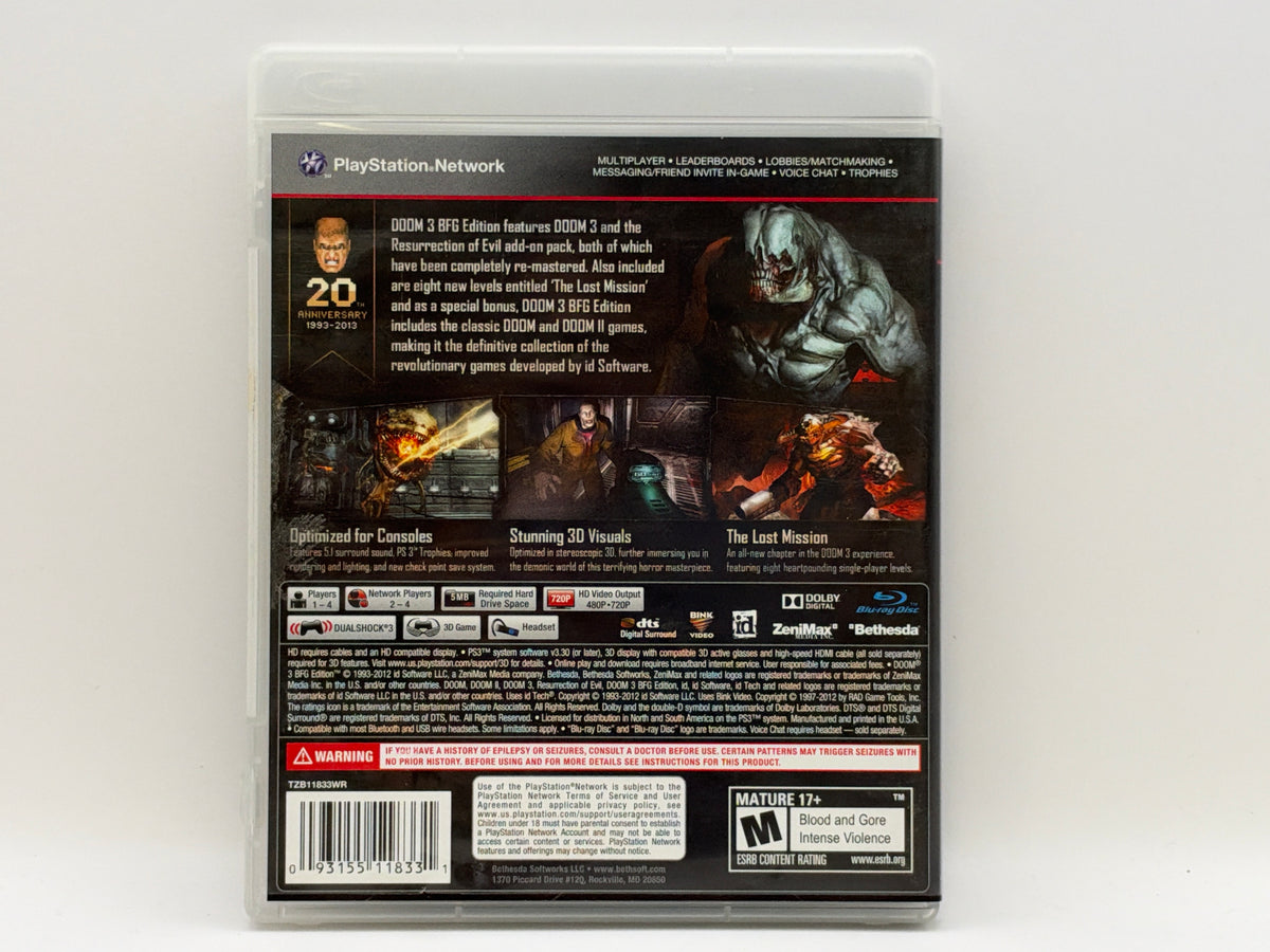 Doom 3 BFG Edition CL01 (CIB) Playstation 3