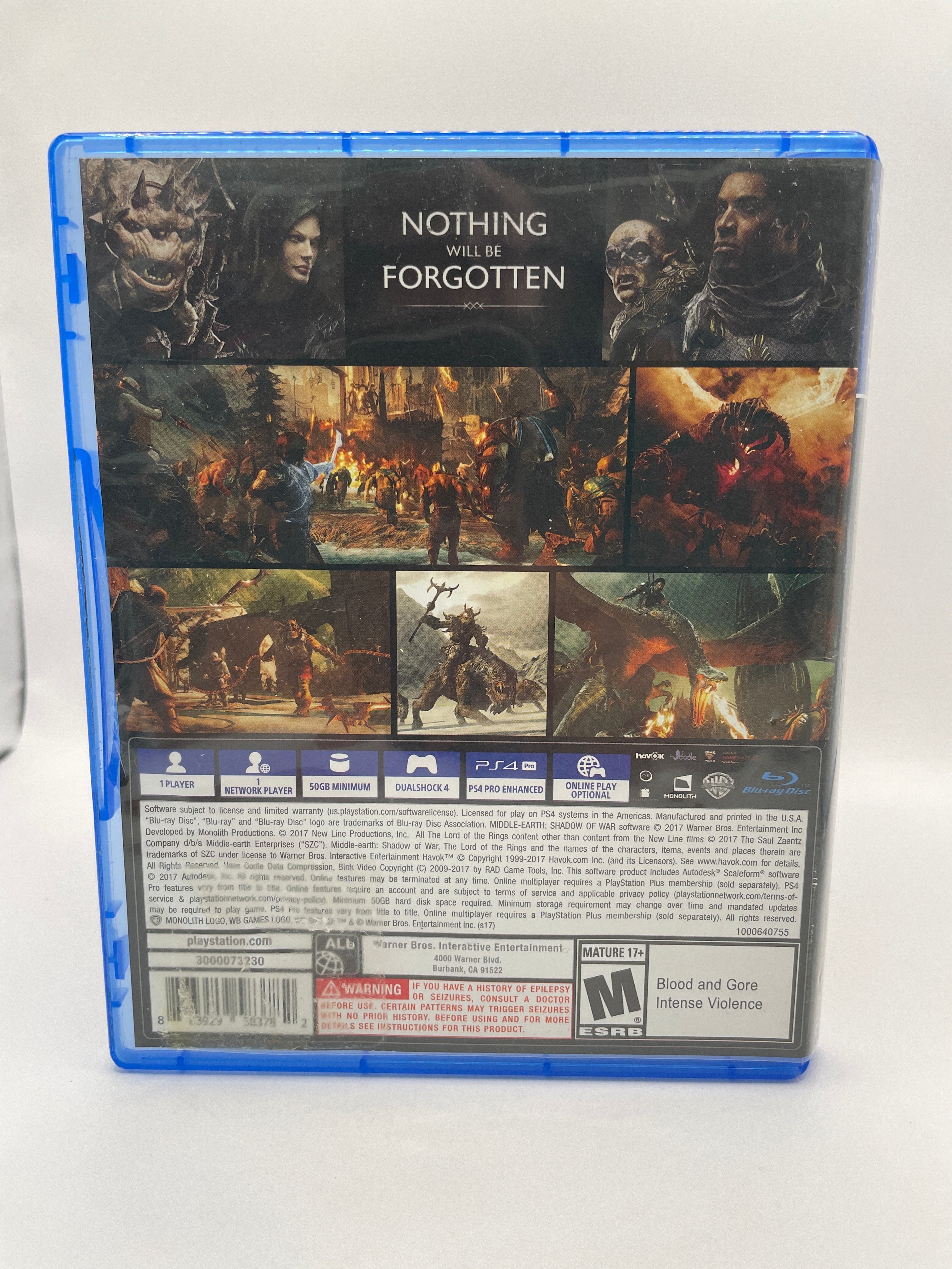 Middle Earth: Shadow of War CL01 (CIB) PlayStation 4