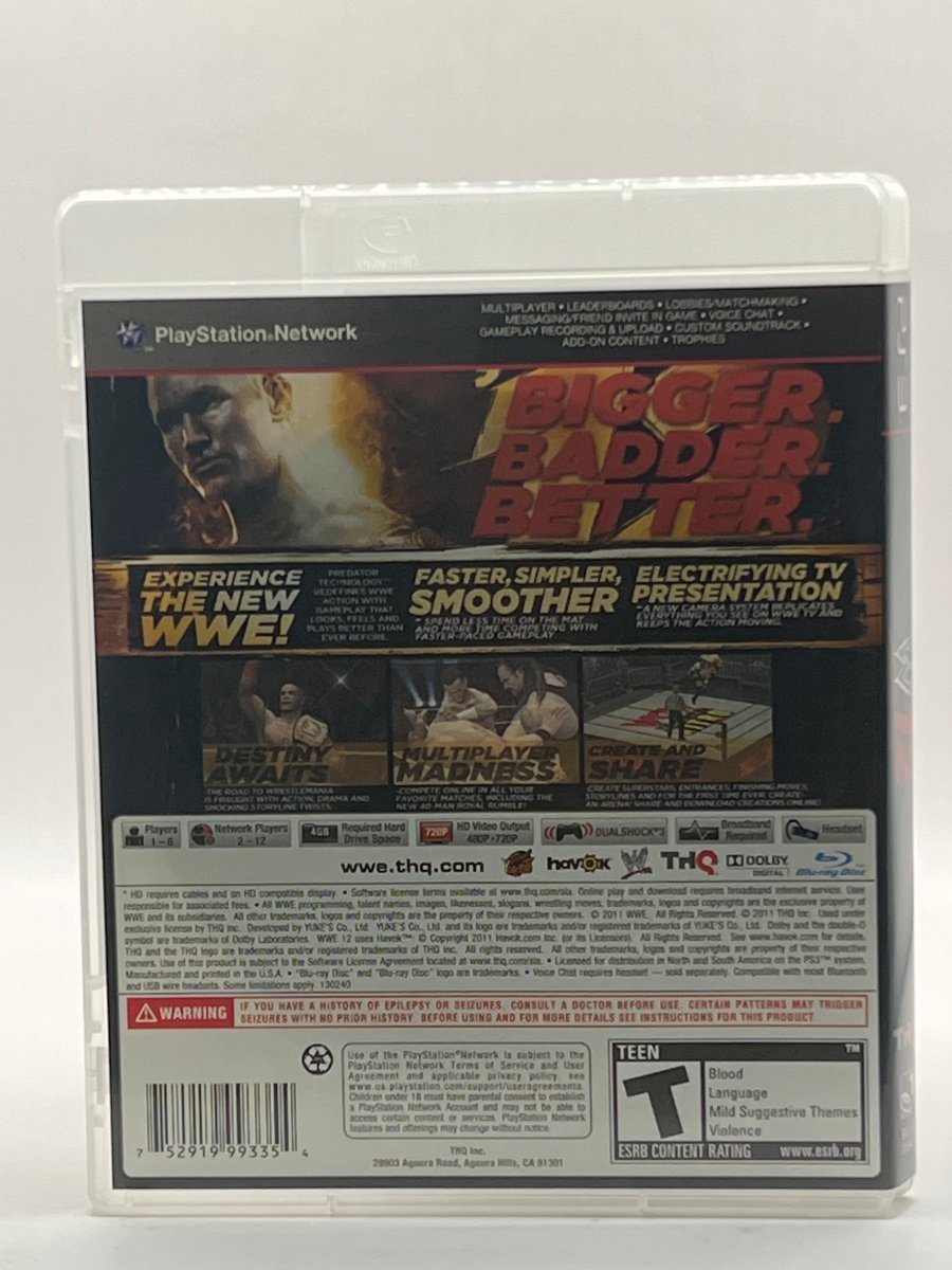 WWE ‘12 CL01 (CIB) Playstation 3