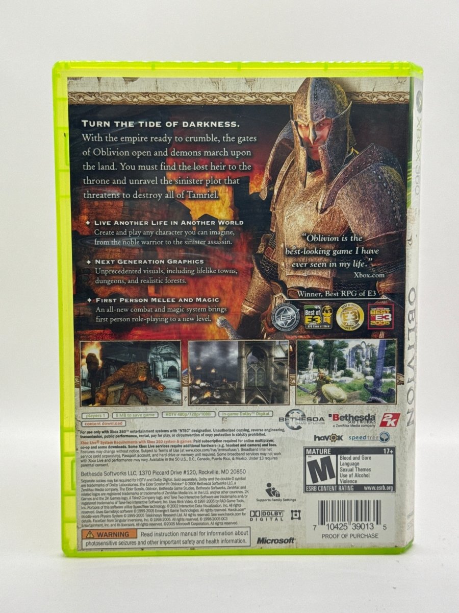 Elder Scrolls IV Oblivion CL01 (CIB) Xbox 360